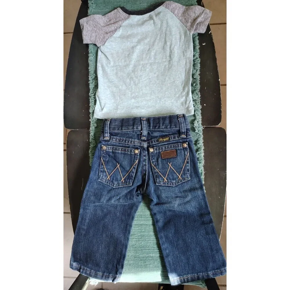 Toddler 2 Peice Set NWOT Wrangler Retro 1T Slim Levi Shirt 24M
